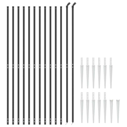 Chain Link Fence with Spike Anchors Anthracite 1.6x25 m