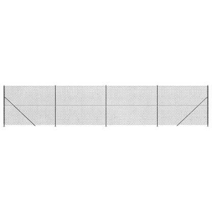 Chain Link Fence with Flange Anthracite 1.4x10 m