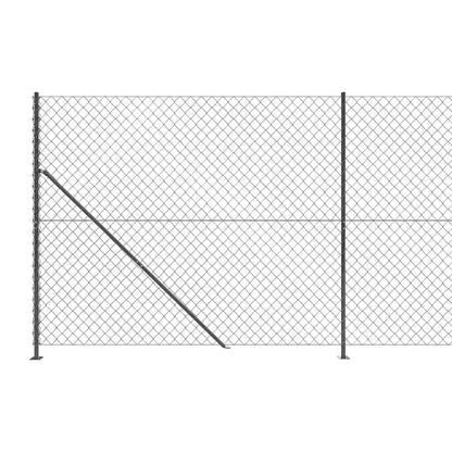 Chain Link Fence with Flange Anthracite 1.4x10 m