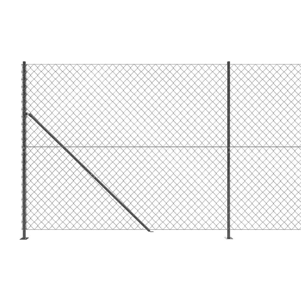 Chain Link Fence with Flange Anthracite 1.6x10 m