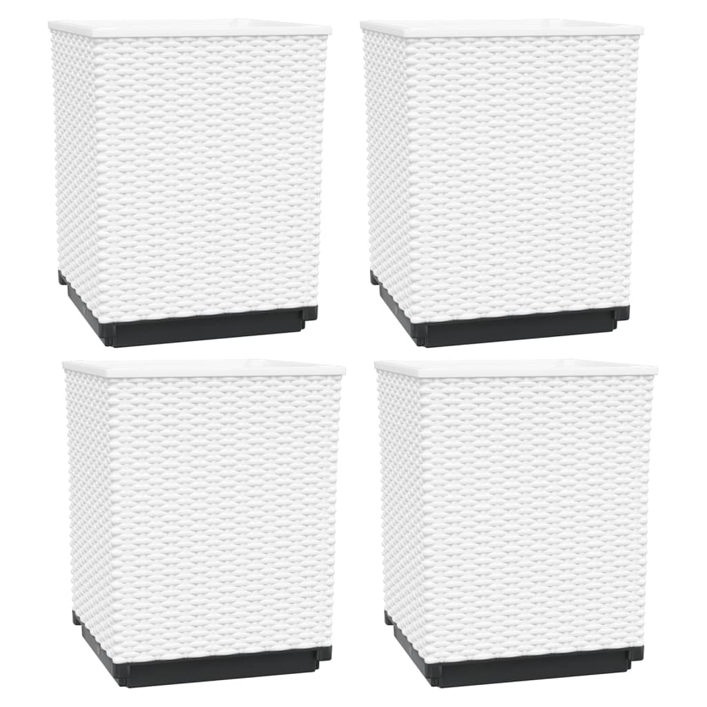 Planters 4 pcs White 30x30x37 cm Polypropylene