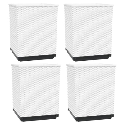 Planters 4 pcs White 30x30x37 cm Polypropylene