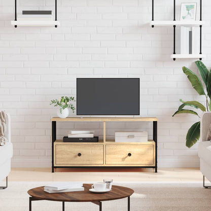 TV Cabinet Sonoma Oak 90x33x45 cm Engineered Wood&Iron