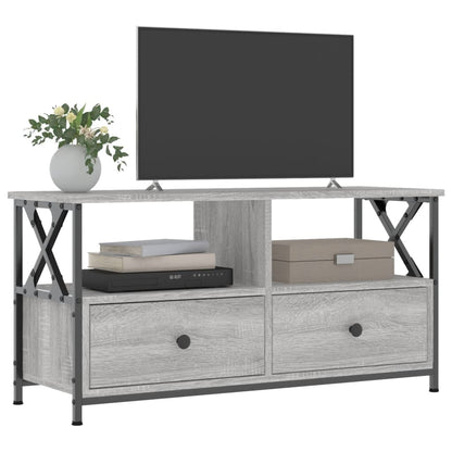 TV Cabinet Grey Sonoma 90x33x45 cm Engineered Wood&Iron