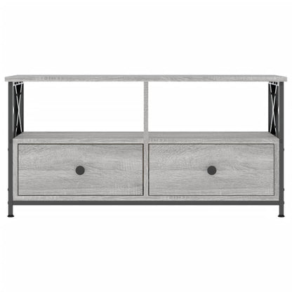 TV Cabinet Grey Sonoma 90x33x45 cm Engineered Wood&Iron