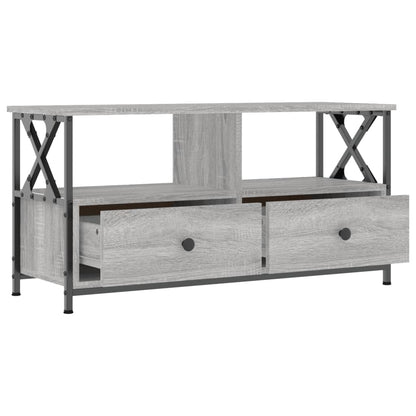 TV Cabinet Grey Sonoma 90x33x45 cm Engineered Wood&Iron