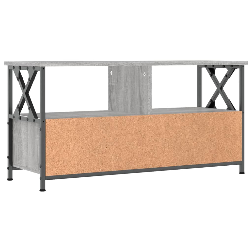 TV Cabinet Grey Sonoma 90x33x45 cm Engineered Wood&Iron