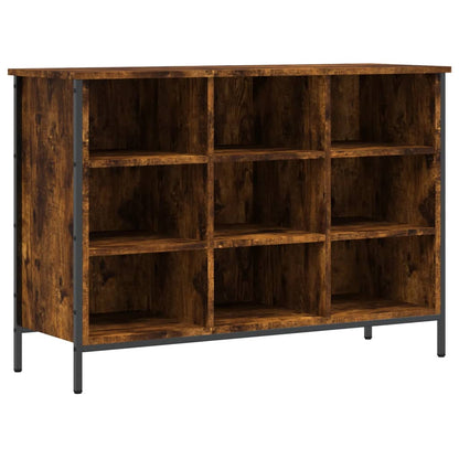 Shoe Cabinet Smoked Oak 9 compartments