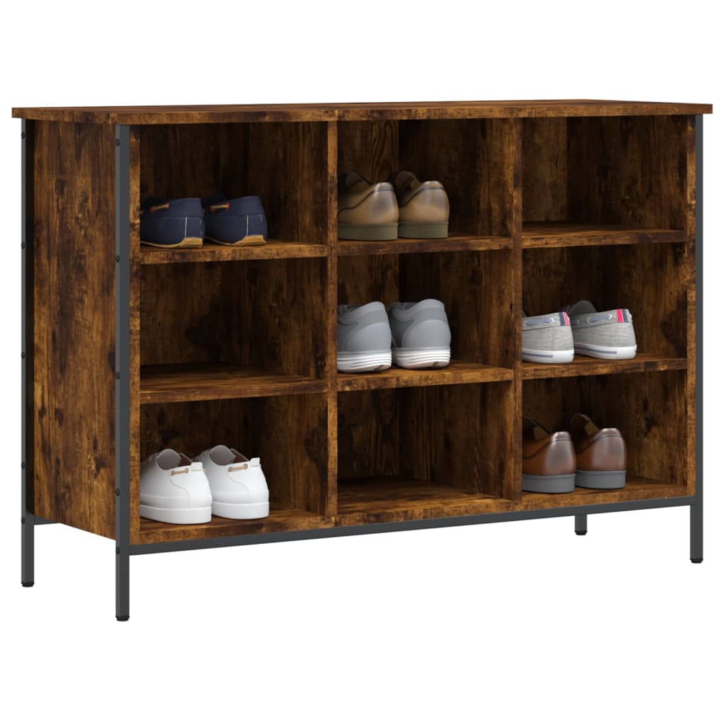 Shoe Cabinet Smoked Oak 9 compartments