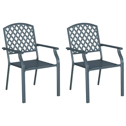 Garden Chair 2 pcs Anthracite 56 x 65 x 89 cm Steel