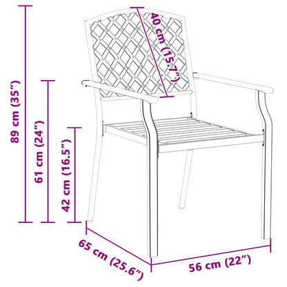 Garden Chair 2 pcs Anthracite 56 x 65 x 89 cm Steel