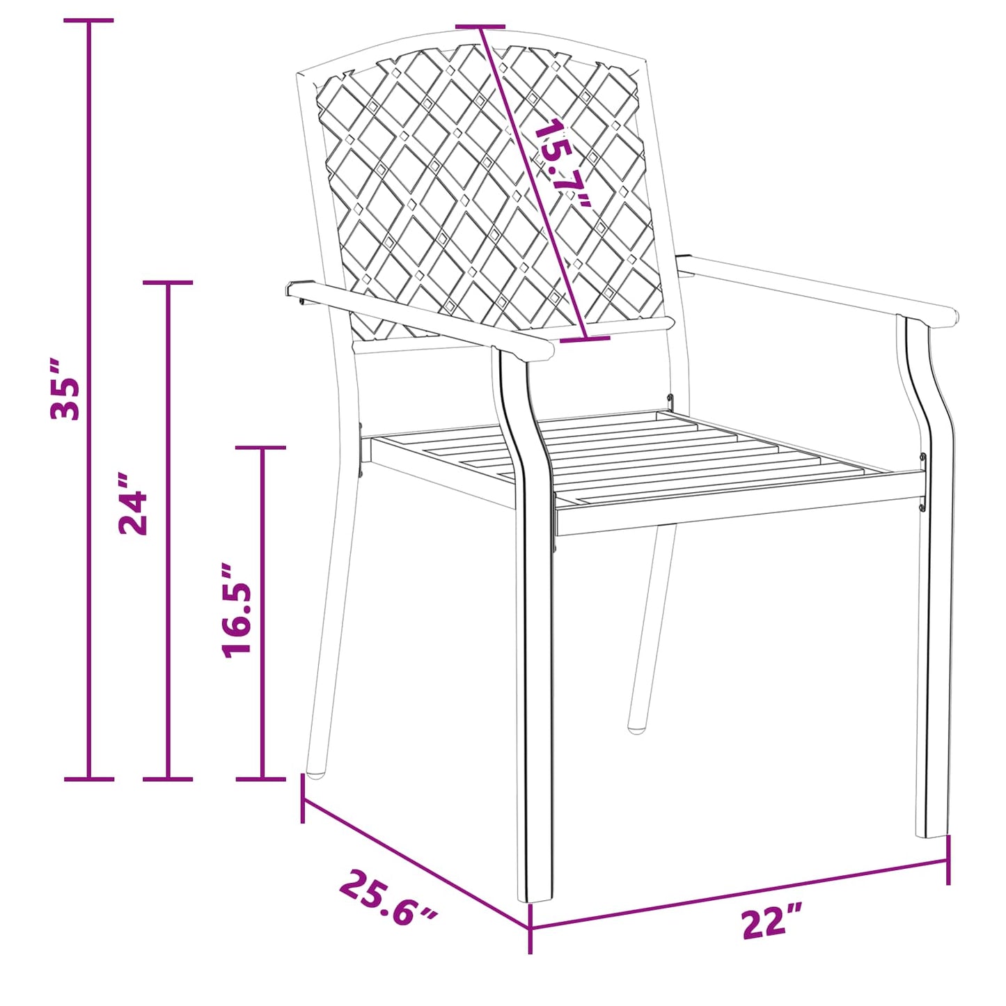 Garden Chair 4 pcs Anthracite 56 x 65 x 89 cm Steel