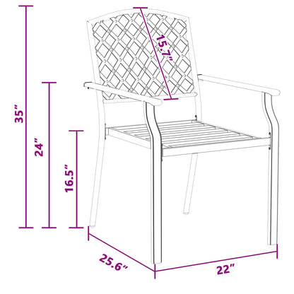 Garden Chair 4 pcs Anthracite 56 x 65 x 89 cm Steel