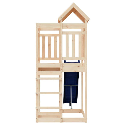 Outdoor Playset | Natural Wood, Blue | Solid Pine Wood, Polypropylene