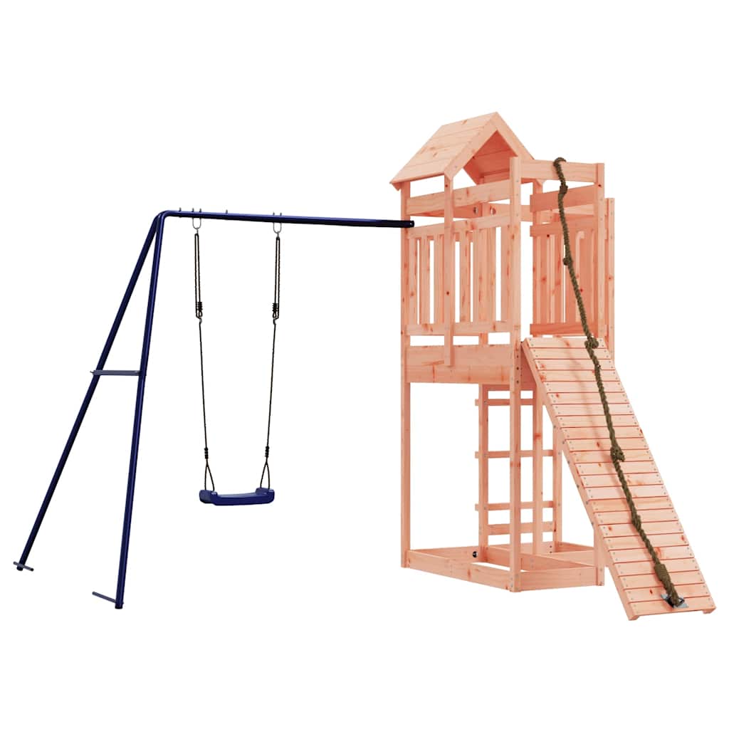 Outdoor Playset | Wood Brown, Blue | Solid Douglas wood, Polypropylene