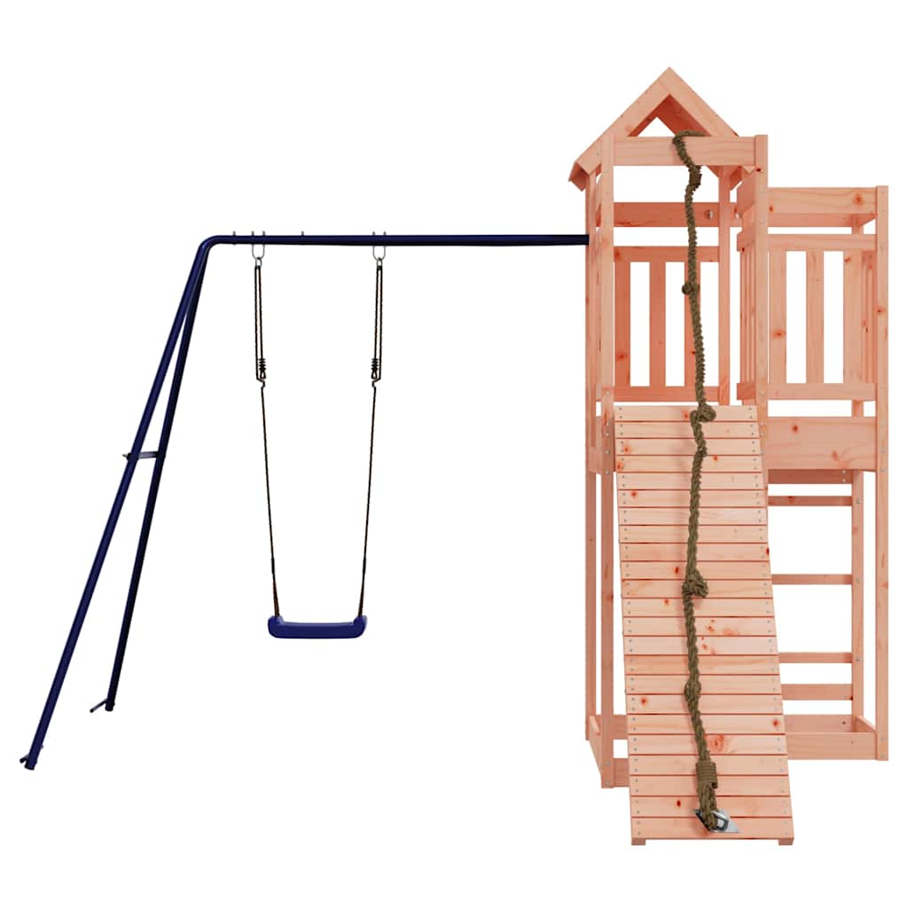 Outdoor Playset | Wood Brown, Blue | Solid Douglas wood, Polypropylene