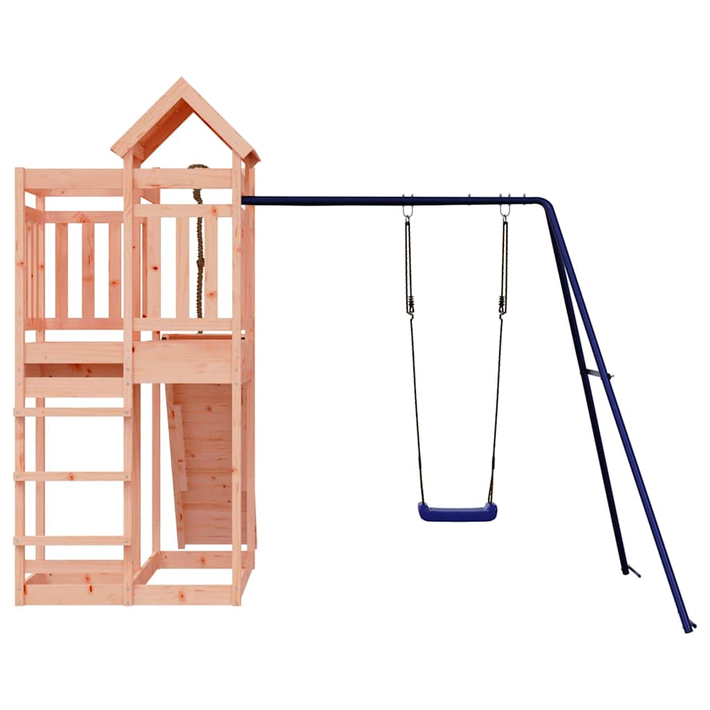 Outdoor Playset | Wood Brown, Blue | Solid Douglas wood, Polypropylene