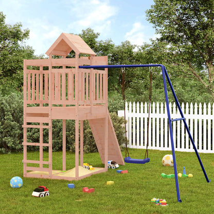 Outdoor Playset | Wood Brown, Blue | Solid Douglas wood, Polypropylene