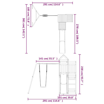 Outdoor Playset Solid Wood Pine