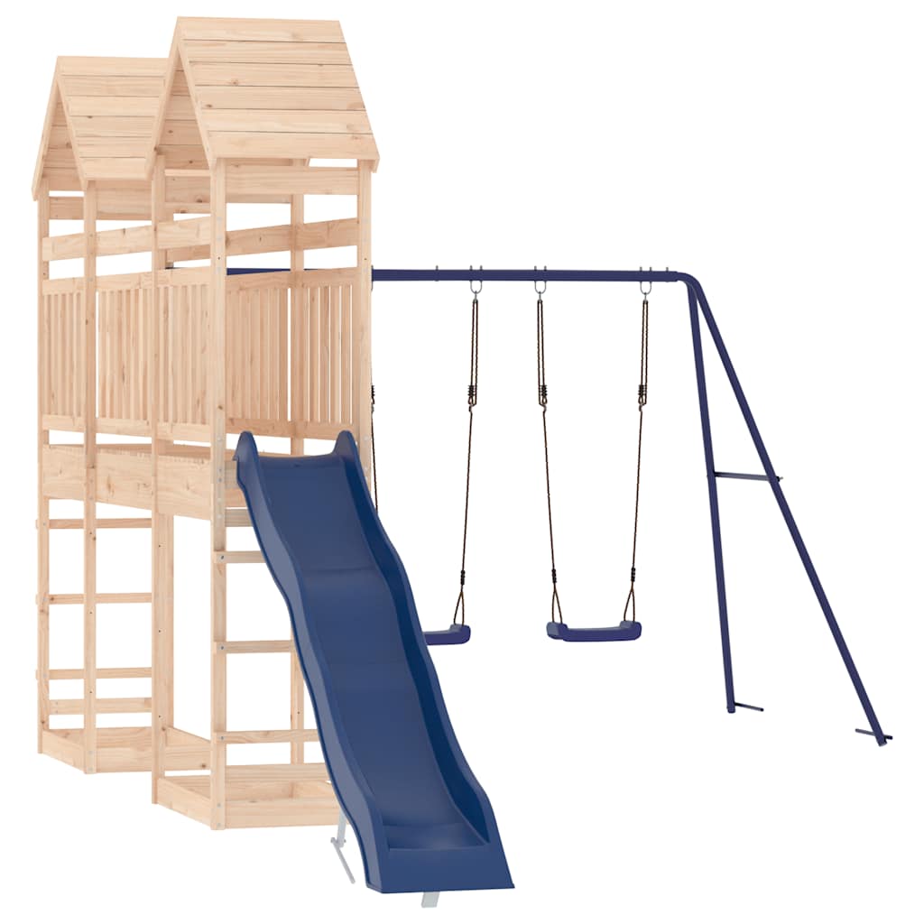 Outdoor Playset | Natural Wood | Solid Pine Wood | Large