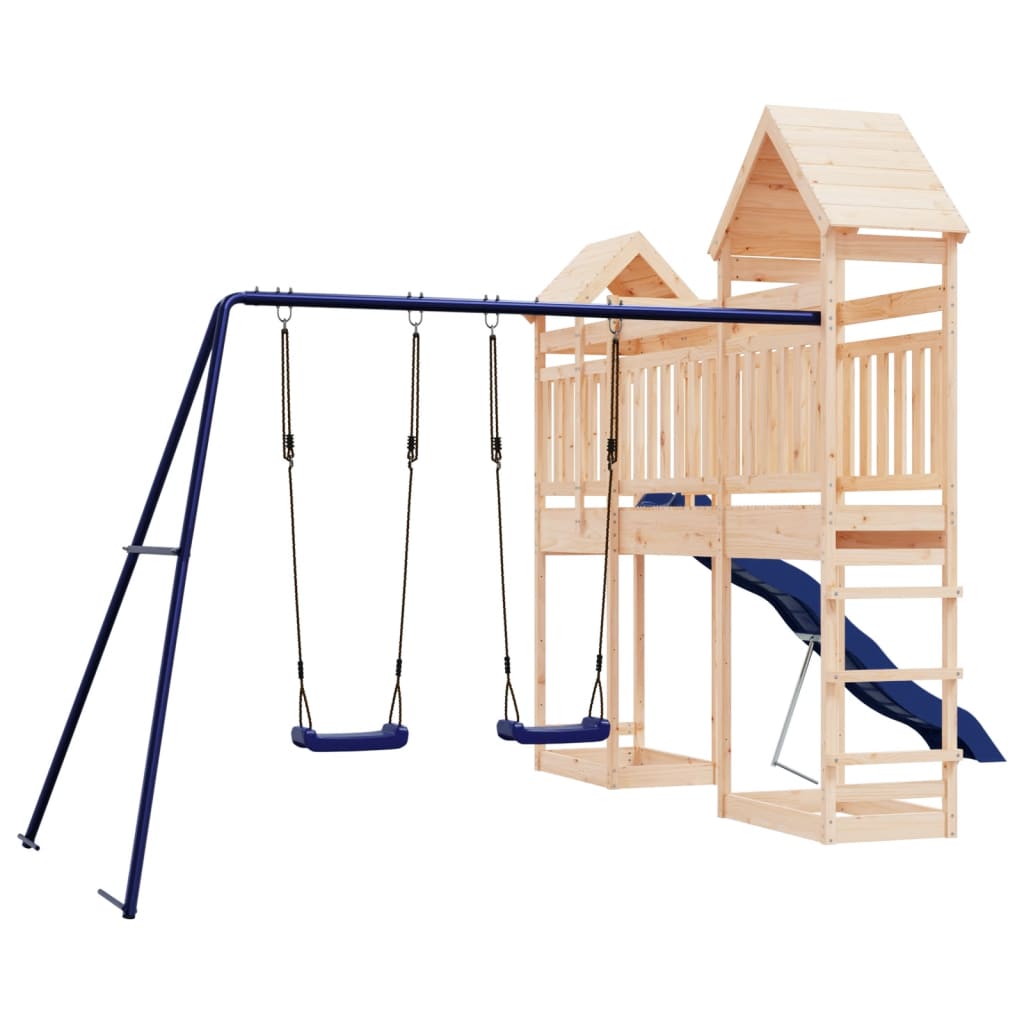 Outdoor Playset | Natural | Solid Pine Wood | Large | Durable