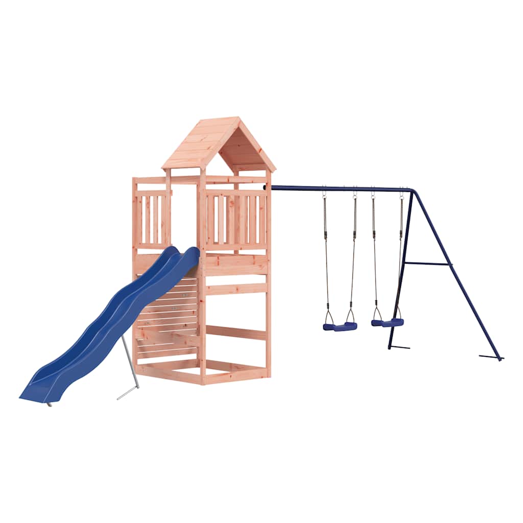 Outdoor Playset | Natural wood and blue
