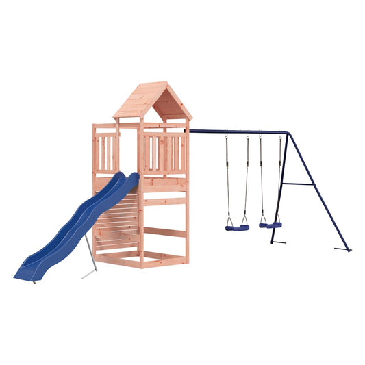 Outdoor Playset | Natural wood and blue