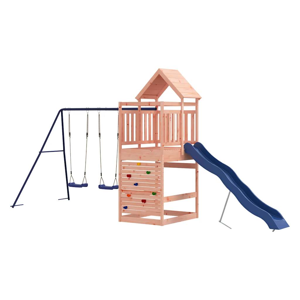 Outdoor Playset | Natural wood and blue