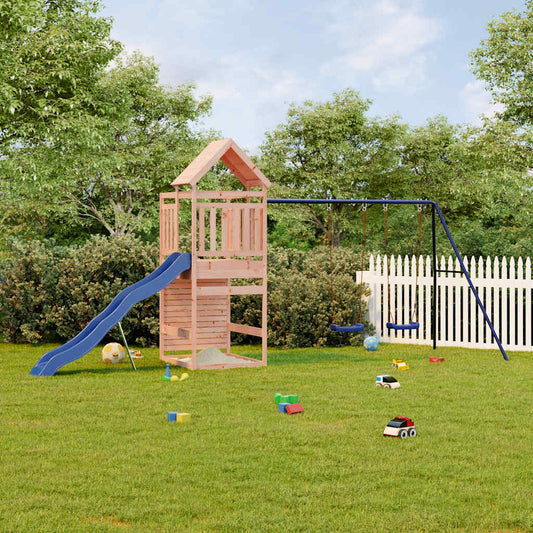 Outdoor Playset | Natural wood and blue