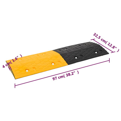 Speed Hump 2 pcs Yellow&Black 97x32.5x4 cm Rubber