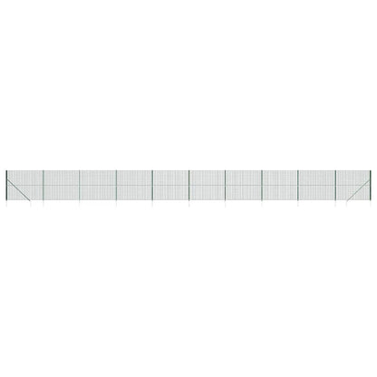 Wire Mesh Fence with Spike Anchors Green 1.4x25 m