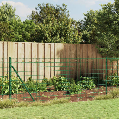 Wire Mesh Fence with Spike Anchors Green 0.8x10 m