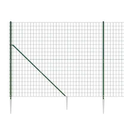 Wire Mesh Fence with Spike Anchors Green 1.4x10 m