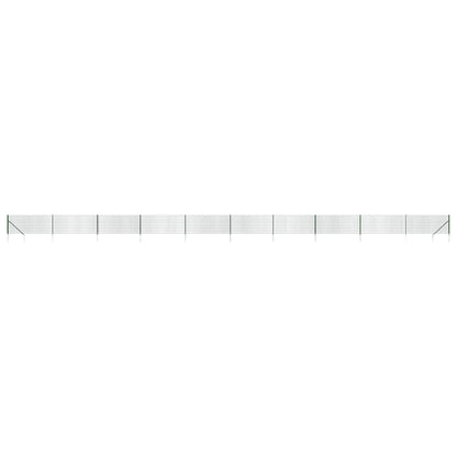 Wire Mesh Fence with Spike Anchors Green 0.8x25 m