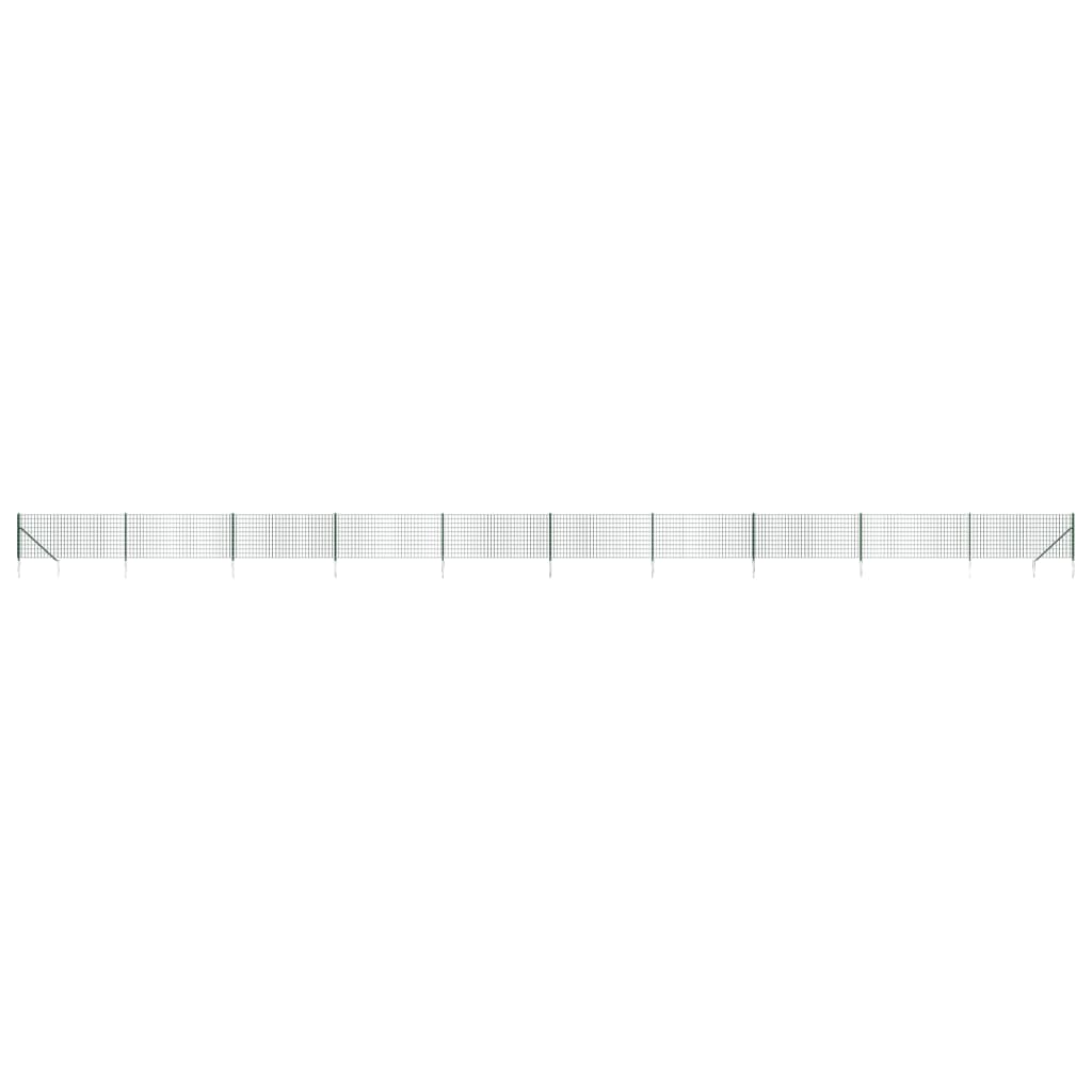 Wire Mesh Fence with Spike Anchors Green 1x25 m