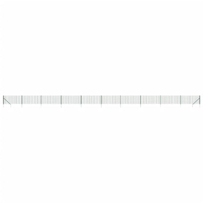 Wire Mesh Fence with Spike Anchors Green 0.8x25 m