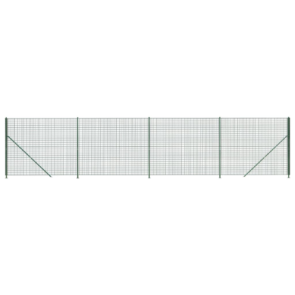 Wire Mesh Fence with Flange Green 2x10 m