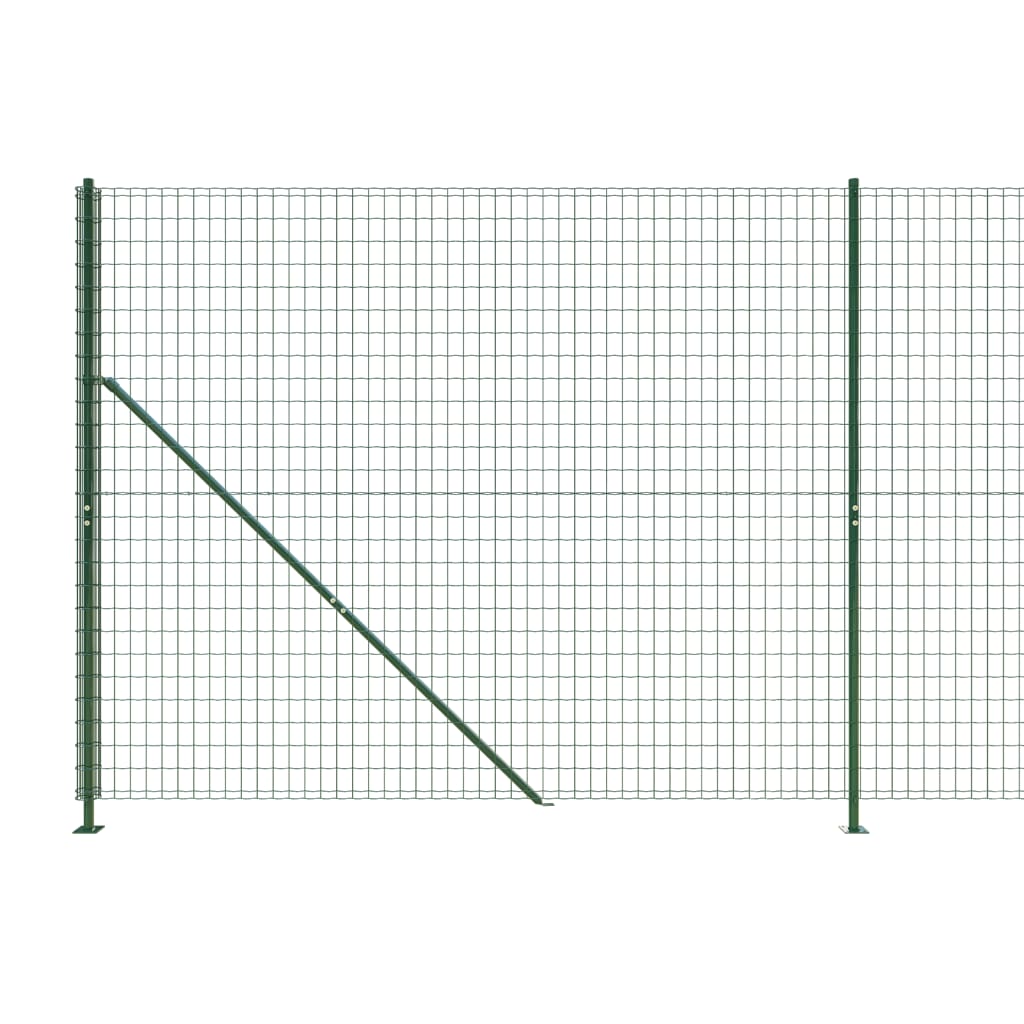 Wire Mesh Fence with Flange Green 2.2x10 m