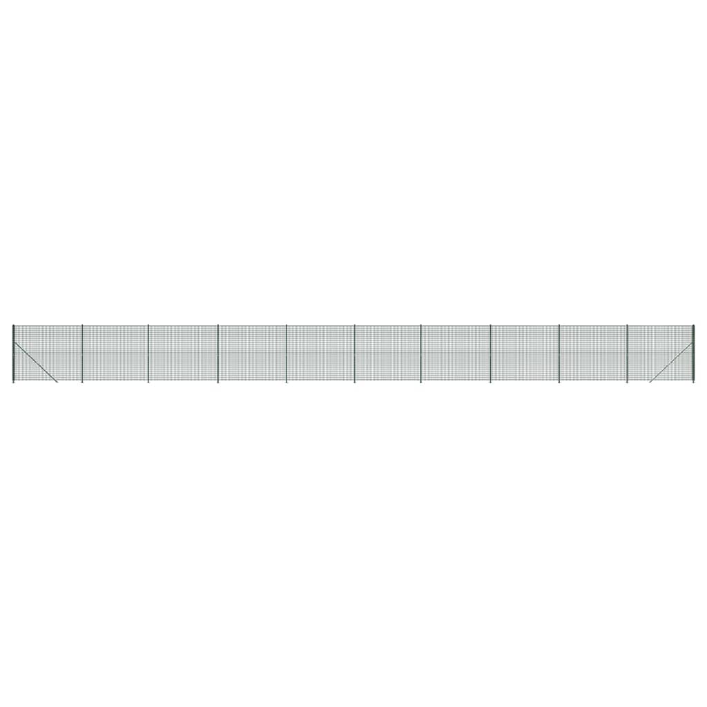 Wire Mesh Fence with Flange Green 2x25 m