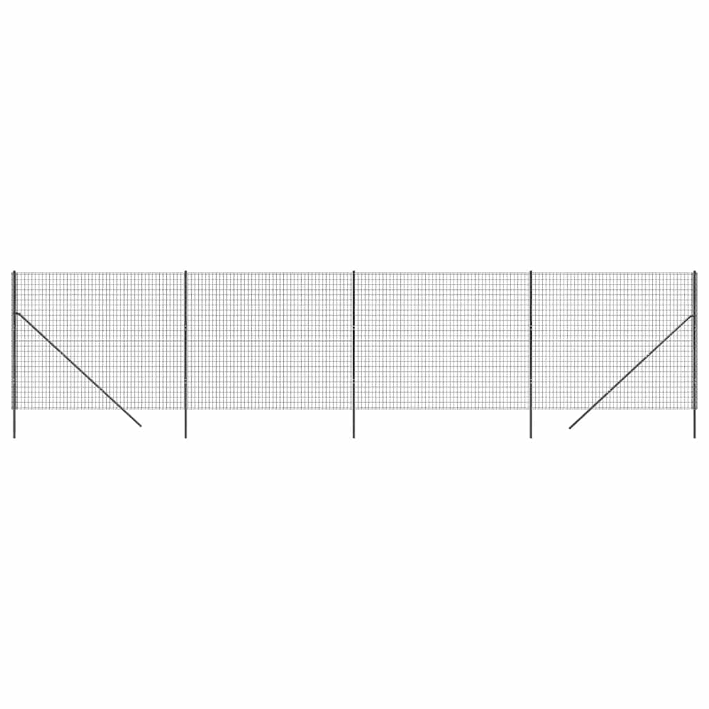 Wire Mesh Fence Anthracite 1.6x10 m Galvanised Steel