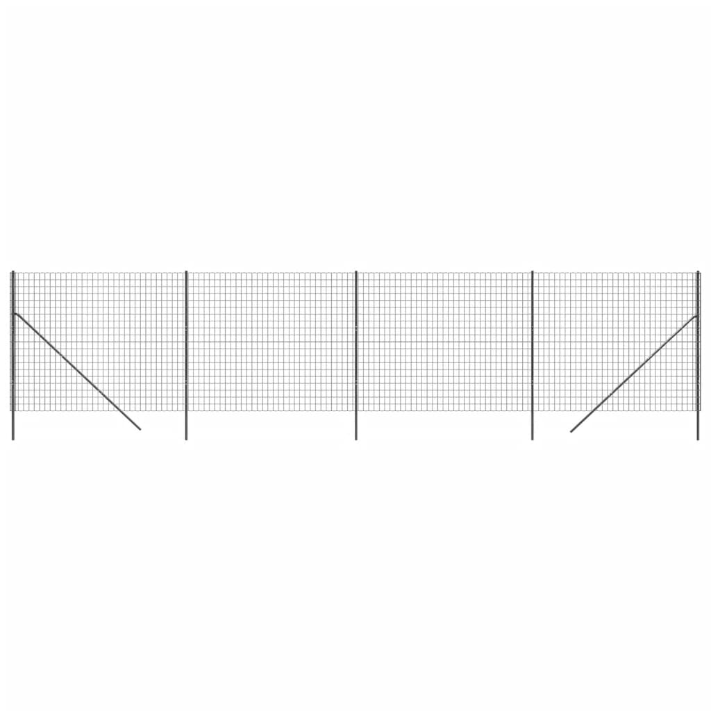 Wire Mesh Fence Anthracite 1.4x10 m Galvanised Steel