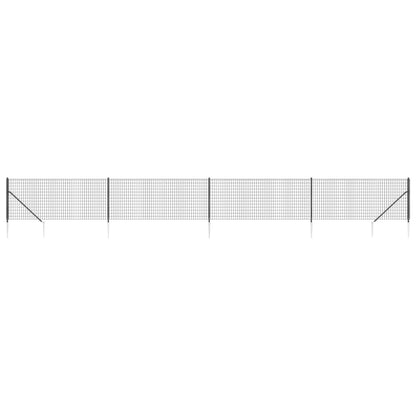 Wire Mesh Fence with Spike Anchors Anthracite 1.1x10 m