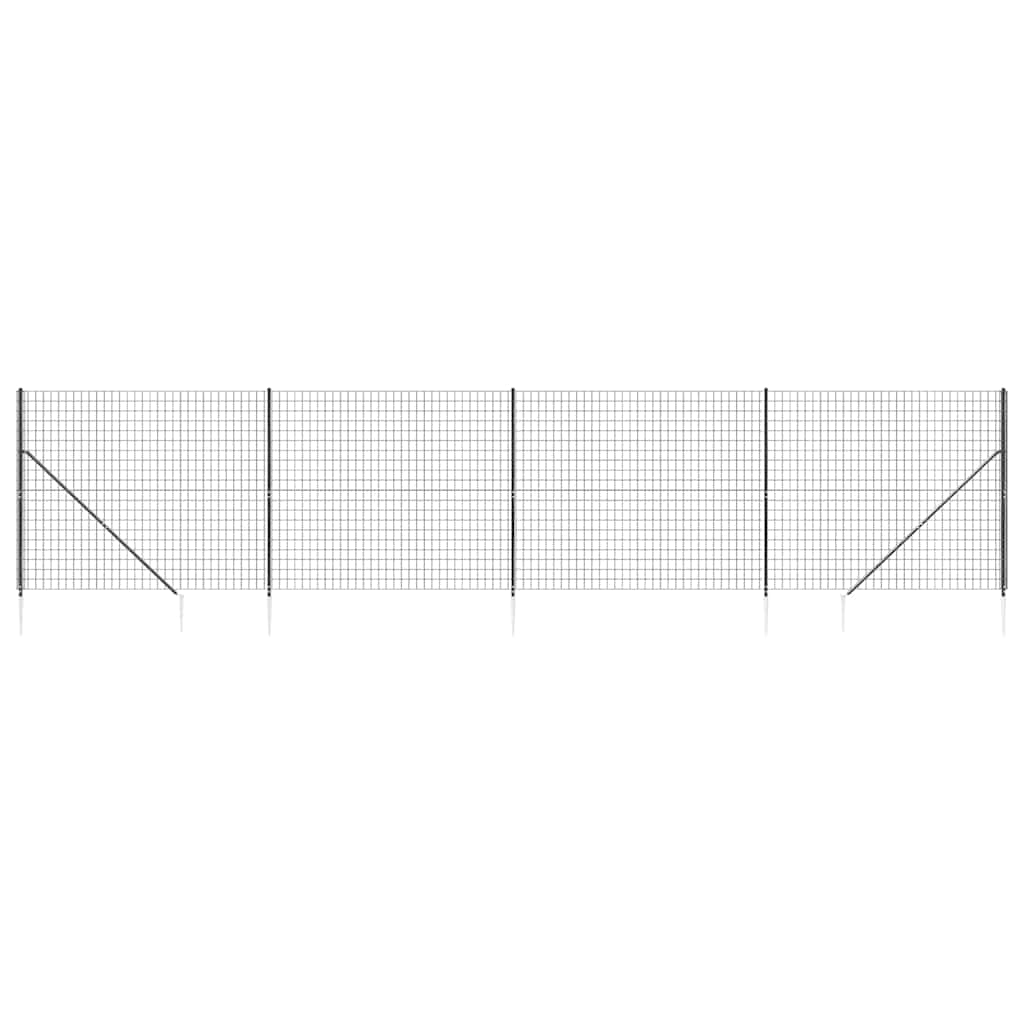 Wire Mesh Fence with Spike Anchors Anthracite 1.4x10 m