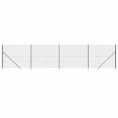 Wire Mesh Fence with Spike Anchors Anthracite 2.2x10 m