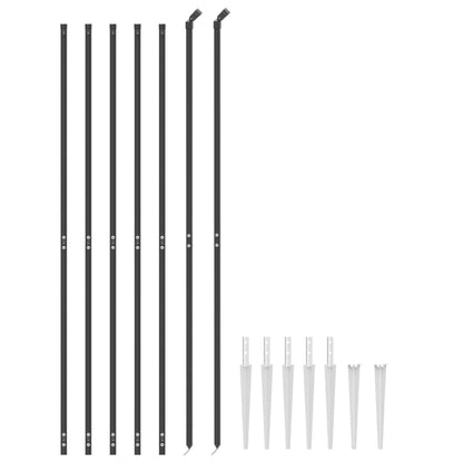 Wire Mesh Fence with Spike Anchors Anthracite 2.2x10 m