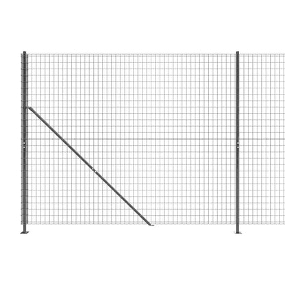 Wire Mesh Fence with Flange Anthracite 1.4x10 m