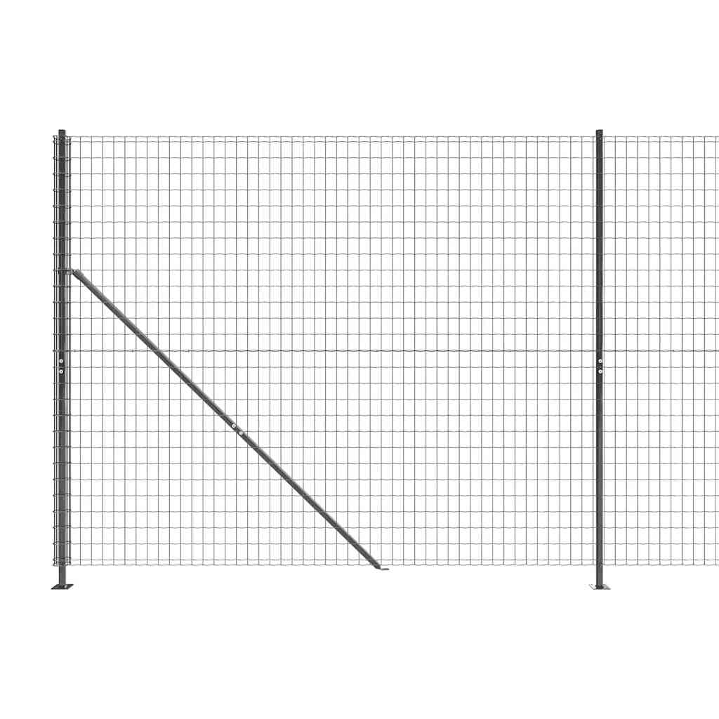 Wire Mesh Fence with Flange Anthracite 2x10 m