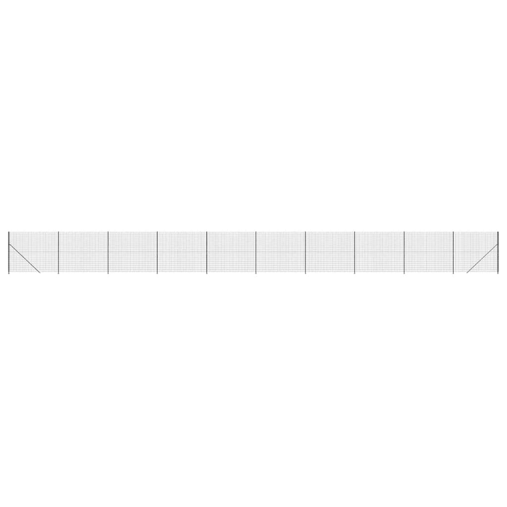 Wire Mesh Fence with Flange Anthracite 1.4x25 m