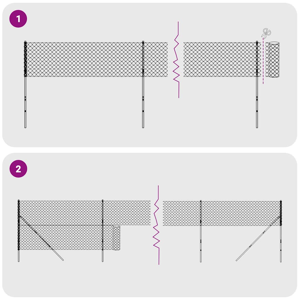 Wire Mesh Fence with Flange Anthracite 1.4x25 m