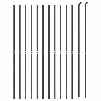 Wire Mesh Fence with Flange Anthracite 1.8x25 m